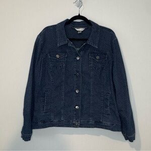 Christopher & Banks Polka Dot Denim Jacket XL